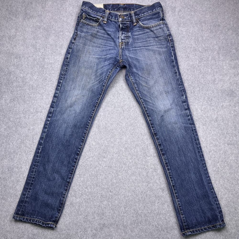 abercrombie fitch jeans mens 29x30 straight leg button fly